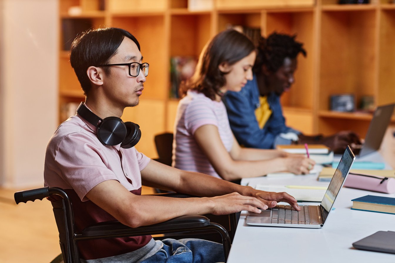 Student with Disability Using Laptop